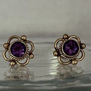 Amethyst and sterling silver earrings